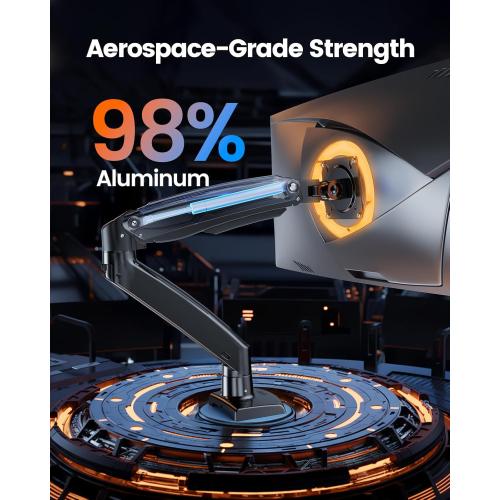 ErGear 13 to 49 inches Single Monitor Mount for Ultrawide Screens,Heavy Duty Single Monitor Arm,Single Monitor Stand with Swivel,Tilt,Rotation for Home and Office,Holds 26.5lbs,VESA 75/100mm