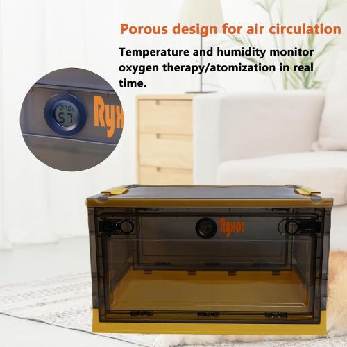 Yellow and Grey Pet Nebulizer Nest, Cat & Dog Oxygen Chamber, Small Pet Oxygen Inhalation Box (Gray, Intermediate)
