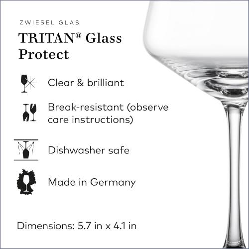 ZWIESEL GLAS Echo Cocktail Glass Cocktail Coupe with Unique Pattern, Dishwasher-Safe Machine-Made Tritan Crystal Glasses, Made in Germany (9 Ounce)