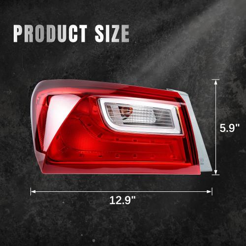 Tail Light Assembly Compatible with Chevy Malibu 2016-2018 Rear Taillight Outer Assembly (Right Passenger Side)