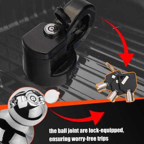 38K Anti-Theft Lock Gooseneck Hitch Kit for F250/F350 Silverado 2500 HD/Silverado 3500HD, Sierra 2500HD/Sierra 3500HD Puck System, Lockable Gooseneck Ball and Lockalbe Safety Chain Anchors