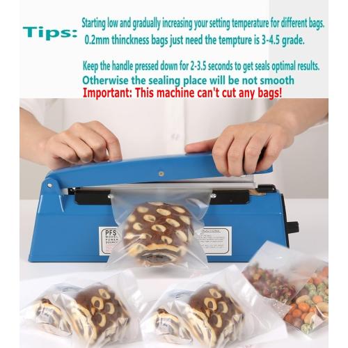 Impulse Heat Sealer Manual Bags Sealer Heat Sealing Machine 12 Inch Impulse Sealer Machine for Plastic Bags PE PP Bags with Extra Replace Element Grip