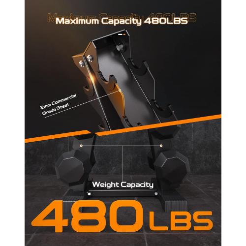 Dumbbell Rack Stand Only, Weight Rack for Dumbbells Compact A-Frame Home Gym Space Saver (480/800 LBS Weight Capacity, 2025 New Version)