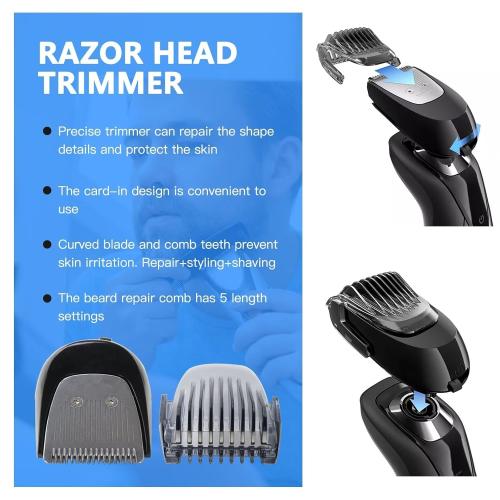 GRABOTE Black RQ11 Shaver Trimmer Head Blade Cutter Comb Cover for P-hilips Norelco RQ111/52 Click-On Beard Styler