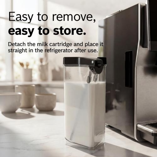 Bosch Fully Automatic Coffee and Espresso Machine - 36 Drinks, Double Cup Barista Style Super Coffee Maker - Touchscreen, Large Bean Capacity - Easy Clean, Maintenance - Silver - TQU60307