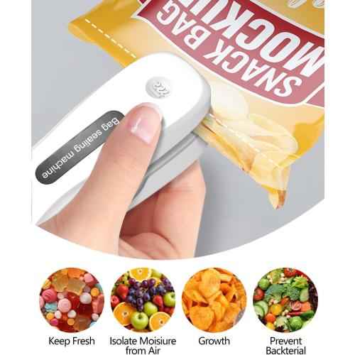Mini Bag Sealer Rechargeable 2-in-1 Snack Sealer with Magnet Portable Bag Resealer USB Mini Sealer for chip Bag Plastic Bag Storage Freshness