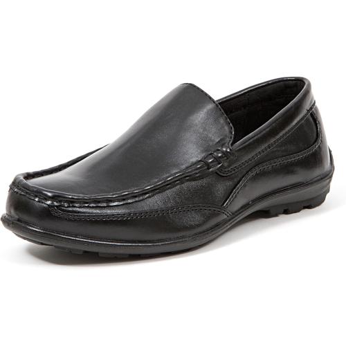 Deer Stags Boy's Booster Driving Moc Slip-On Loafer Flats Dress Shoes - size 1