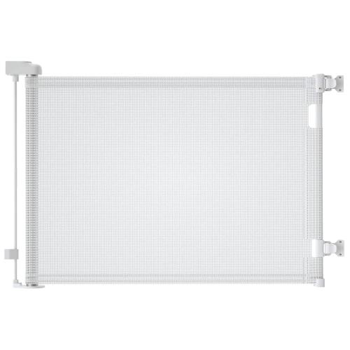 Retractable Baby Gates, Mesh Dog Gate for Doorways, 33.6 Tall, Expands to 55 Wide,Pet Safety Essential Fit for Baseboards, Wide Toddlers Gates for Hallways, Indoor & Outdoor,White