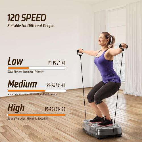 Grey and Silver Vibration Plate Exercise Machine: TISSCARE Vibrating Plates for Weight Loss and Lymphatic Drainage, Whole Body Workout Sculpting Platform for Home Fitness Fat Burner for Women Men