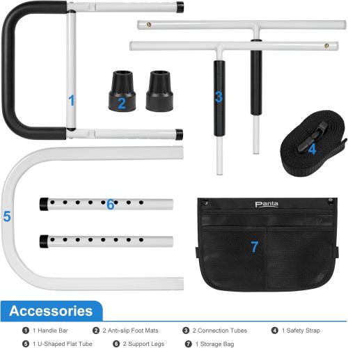 Panta Bed Rails for Elderly Adults Safety, Adjustable Bed Assist Rails for Seniors,Black