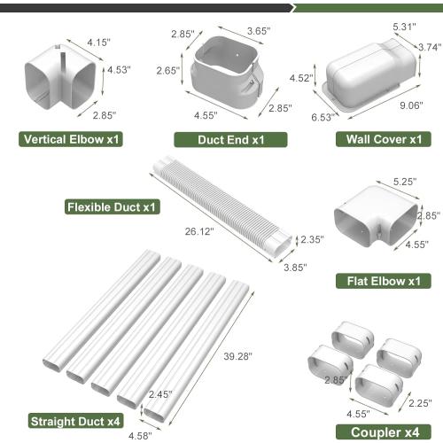 4 19.5Ft Mini Split Line Set Cover, Line Cover Kit for Mini Split and Central Air Conditioner