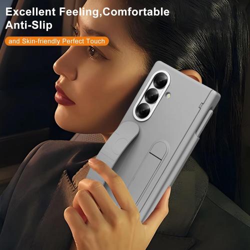 for Samsung Galaxy Z Fold 7 Case with Finger Strap Built-in S-Pen Slot & Pen Full Hinge Coverage Protection Screen Protector Cover for Samsung Galaxy Fold 7 (Gray)