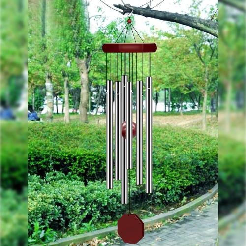 Memorial Wind Chimes Outdoor Large Deep Tone, Sympathy Wind-Chime Personalized with 6 Tuned Tubes, Elegant Chime for Garden Patio Balcony and Home
