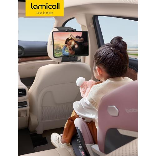 Lamicall Tablet Holder for Car Headrest - [Thick Case Friendly] [360° Rotation] Car Tablet Mount for Backseat, Road Trip Essentials for Kids, for iPad Pro, Air, Mini, Galaxy, Fire HD, 6.1-13 Tablets