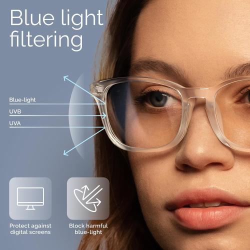 livho Blue Light Blocking Glasses, Computer Reading/Gaming/TV/Phones Glasses for Women Men,Anti Eyestrain & UV Glare