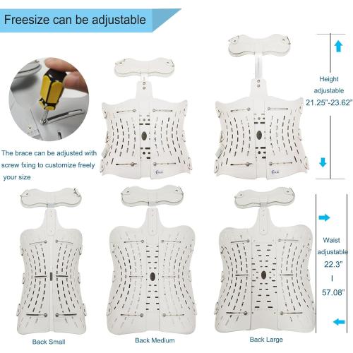 TLSO Inflatable Thoracolumbar Fixed Back Spinal Brace, Pain Relief and Straightener for Fractures Lightweight & Adjustable Back Brace for Kyphosis,Osteoporosis,Mild Scoliosis & Post Surgery Support,