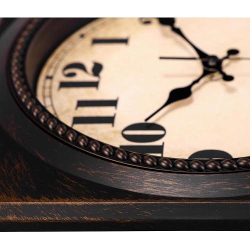 Wall Clock Vintage 1950s Style - Square Retro 12 Inch Wall Clocks Battery Operated for Kitchen Home Decor,Bronze