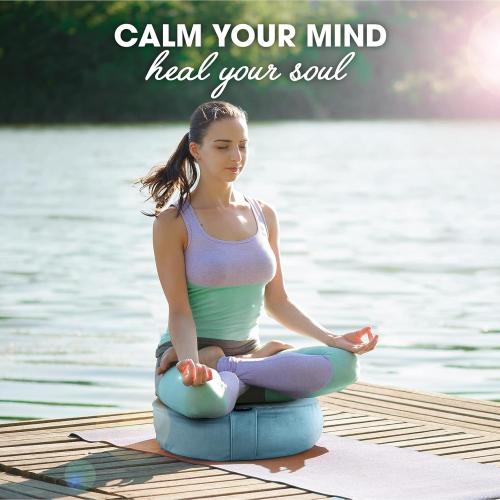 Yes4All Meditation Cushion, Floor Pillow Foam Zafu Buckwheat, Mandala Pattern Yoga Meditation Bolster Pillows, Floor Cushions