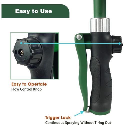 Heavy Duty 28 Inch Watering Wand with Pivoting Head, Adjustable Garden Hose Water Sprayer Wand with Ergonomic Handle, Spray 6 Watering Patterns, Perfect for Watering Seedling Beds, Flowers