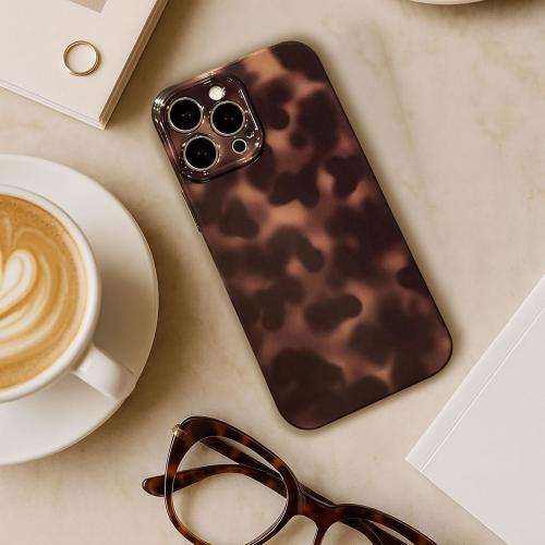 Anuck for iPhone 12 Pro Case Tortoise Shell Phone Case, Cute Chic Amber Leopard Cheetah Print Aesthetic Design Full Camera Protection, Soft TPU Slim Shockproof Cover 6.1 for Women Girls Men-Brown