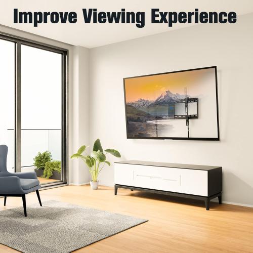 Mounting Dream UL Listed TV Mount for Most 37-75 Inch TV, Universal Tilt TV Wall Mount Fit 16, 18, 24 Stud with Loading Capacity 132lbs, Max Vesa 600 x 400mm, Low Profile Flat Wall Mount Bracket