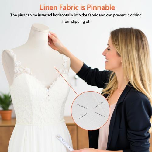 Female Mannequin Torso Sewing: Female Dress Form for Sewing and Clothing Display - Pinnable Mannequin with Support Metal Base Stand