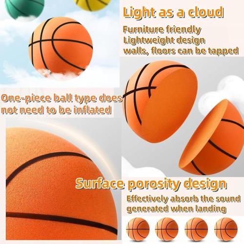 Sprstar Silent Basketball Size 7 (29.5) - 2026 New Upgrade Foam Basketball Arcade Game Indoor | Ball for Quiet Dribbling and Indoor Training,Pro PU Foam Ball – Higher Bounce