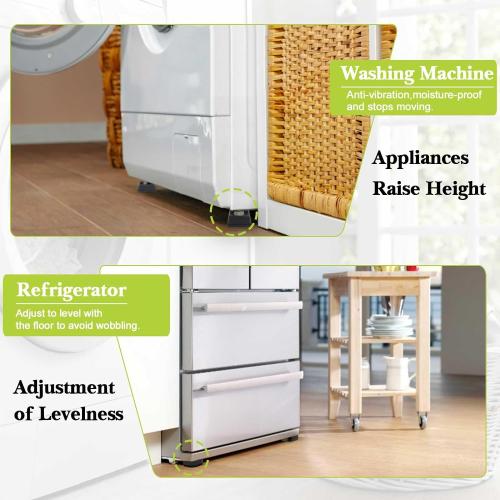 4 Pack Furniture Risers 2 Inch, Adjustable Bed Risers Heavy Duty for Table Desk Couch Chair Sofa Cabinet Bed Frame Dorm, Square Stackable Table Leg Risers Lift Height 2 or 4, Black