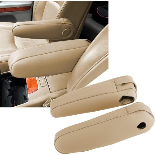 FZJDSD 2 pcs Beige Leather Seat Armrest Cover Compatible with Lexus RX300 RX330 RX350 2003 2004 2005 2006 2007 2008 2009 with Zippered Design