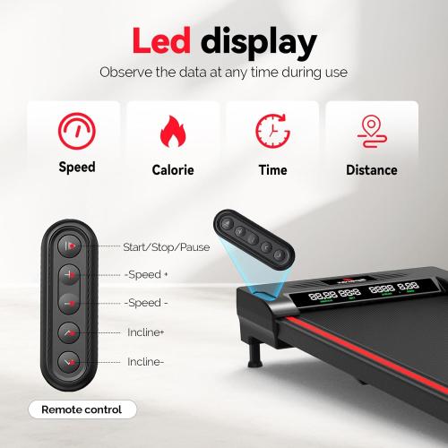 Sperax Walking Vibration Pad with APP, 3 in 1 Under Desk Treadmill, 2.5HP Low Noise Walking Treadmill Pad with Remote Control,Portable Treadmills for Home Office (No controller)