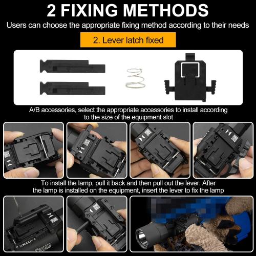 X300-A Universal LED Tactical Flashlight 800-Lumen with Replaceable Slot Mount for Pistol and WeaponLight or Helmet ARC Rail (Black)