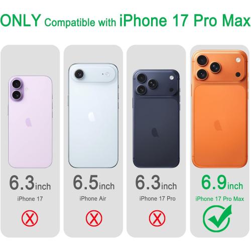 Compatible with iphone 17 Pro Max Camera Lens Protector, Bling Glitter 9H Tempered Glass Anti Scratch Full Protective Len Cover, Orange