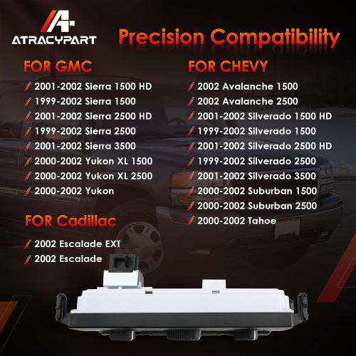 AC Climate Control Panel w/o Rear Defog Fits 99-02 Chevy Silverado #599-266