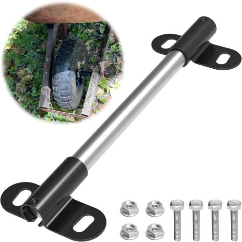 Heavy Duty Wheelbarrow Axle Bracket Set Compatible with 5/8” Wheelbarrow Axles Wheelbarrow Axle Shaft and Bracket Wheelbarrows Spare Part Include Bolt and Nut