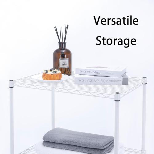 Zvyteay 4 Tier Mini Fridge Shelf Adjustable Height Storage Shelf Metal Storage Rack Mini Fridge and Microwave Stand for Dorm, Kitchen, Office, White