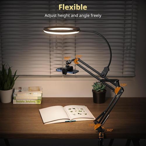 UBeesize Ring Light with Overhead Phone Mount, LED Selfie Light with Stand and Phone Holder, Desk Light for iPhone, Desk Tripod for Video Recording, YouTube, TikTok, Live Stream, Cooking, Vlog