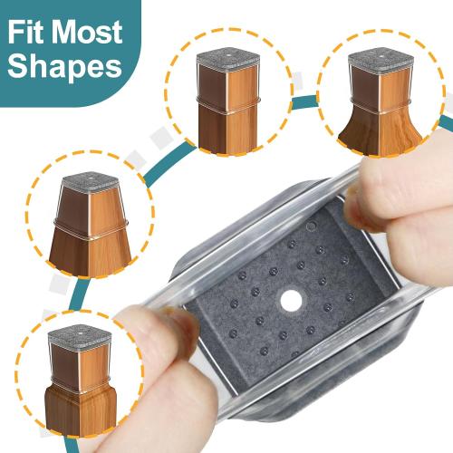 Ansible 24 Pcs Chair Leg Floor Protectors Square