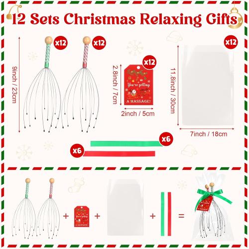 Capoda Christmas Stocking Stuffers for Men Women -  Head Massagers with Christmas Cards & Gift Bags,