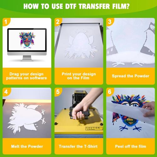 DTF Transfer Film Roll 13 x 328ft - Premium A3  DTF Film Roll, Double Sided Matte Clear PreTreat DTF Roll Film for Dark and Light T-shirts, Hot & Cold Peel DTF Paper Roll (13ft x100M)