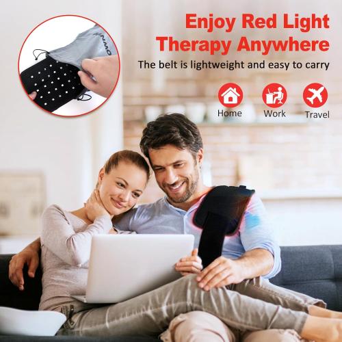 Red Light Therapy Belt, 3 in 1 LED Bead Infrared Light Therapy for Body, Wearable Wrap with Timer for Back Shoulder Waist 660nm Red Light-Therapy & 850nm Infrared Light Device Home Use (Corded)