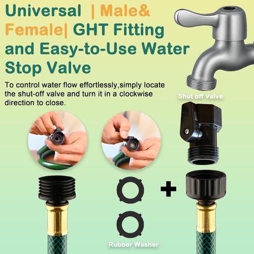 Orgrimmar Garden Hose No Leaking for Watering: No Kink and Lightweight - 1/2 Water Hoses 15 FT with Fittings for Outdoor and Yard