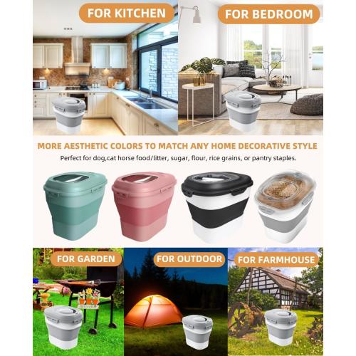 30-35 Lbs Dog Food Storage Container Collapsible Dog Food Container with Airtight Lids, Wheels, Scoop and 2pcs Food Storage Containers, Large Pet food storage for Dog, Cat