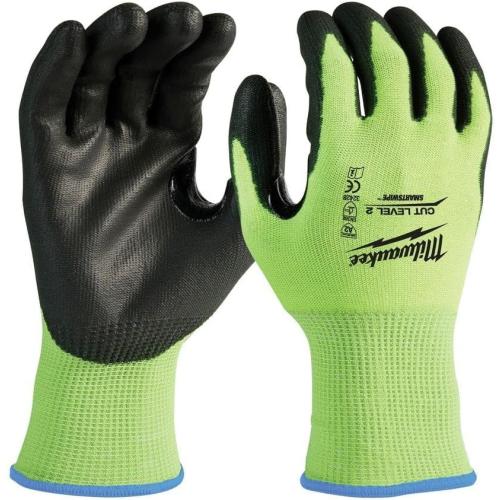 Milwaukee High Visibility Cut Level 2 Polyurethane Dipped - gloves