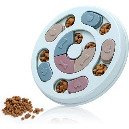 ‼️May have scratches or stains ‼️DR CATCH Dog Puzzle,Dogs Food Toys for IQ Training & Mental Enrichment,Dog Treat Puzzle(Blue)