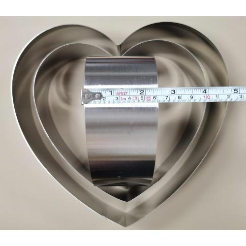Stainless Steel 6 Inch 8 Inch 10 Inch Heart Shaped Cake Ring Molds Set, Heart Shaped Cake Cutter， Dessert Pastry Ring for Layering Mousse & Sponge Cakes Birthday Valentine's Day Wedding Festivals