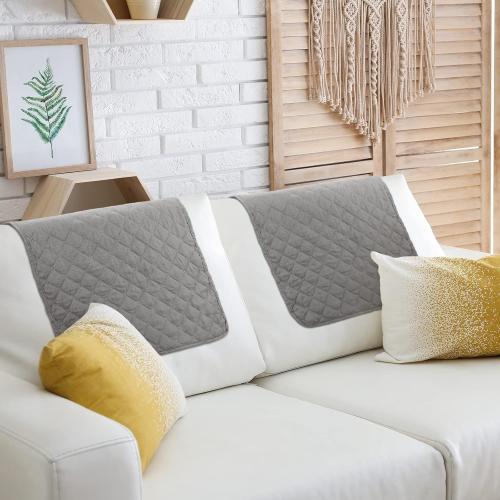 Moukeren 3 Pieces Recliner Headrest Protector Headrest Cover for Recliner Chair Sofa Covers Couch Chair Head Protector for Sofa Furniture Protectors(Light Gray)