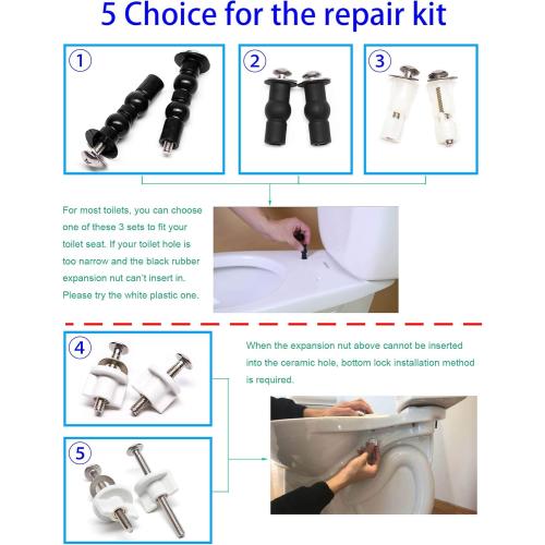 Hibbent Bidet Attachment for Toilet with Universal Toilet Seats Screws and Bolts Metal