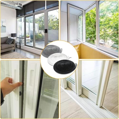 39.4FT Brush Weather Stripping, Neat Pile Self Adhesive Seal Strip for Windows and Door, Weatherstrip for Soundproofing, Windproof, Dustproof, Stronger Stickiness, 0.35'' Wide x 0.2'' Thick, White