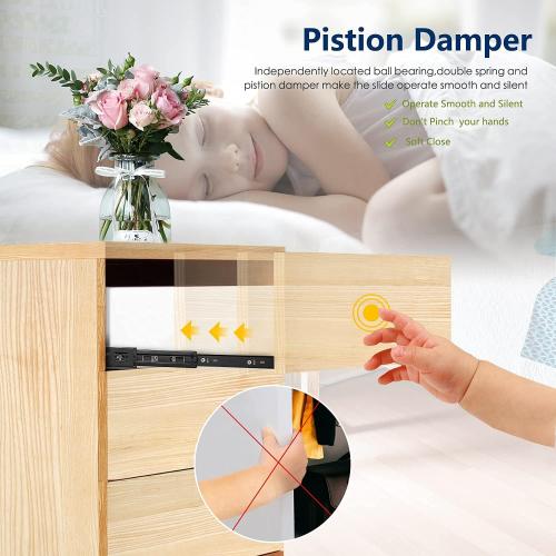 Ravinte 22 Inch Soft Close Drawer Slides 10 Pairs 20 Pack Black Full Extension Ball Bearing Drawer Glide Side Mount