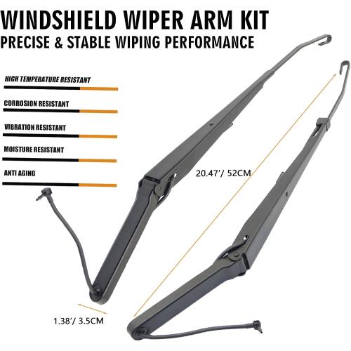 1 Pair Front Windshield Wiper Arm Kit Fits Compatible with 2002-2007 Chevrolet Silverado Avalanche Suburban Tahoe GMC Sierra Yukon Cadillac Escalade Replaces OE 42694 42547 15829647 15829648